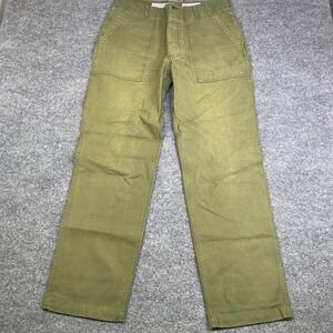 Eastlogue Permanent 107 Trousers Olive Green Cotton Sateen Mens M Heritage Field